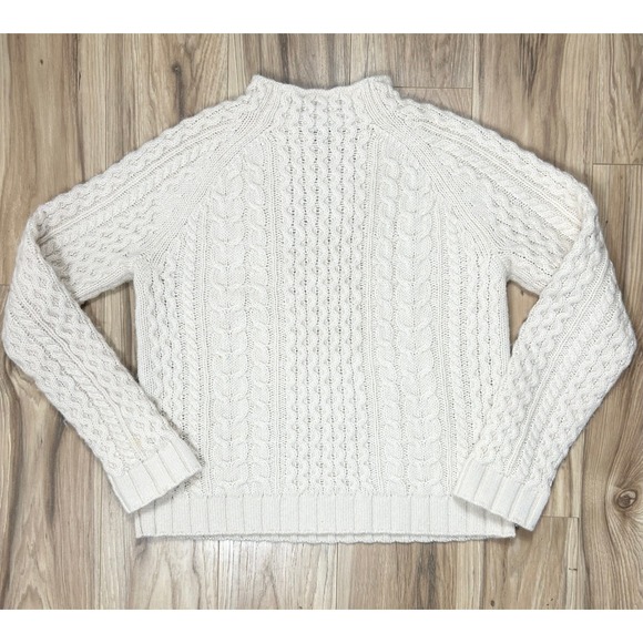 Pendleton Woolen Mills Shetland Wool Cable Knit Mock Neck Sweater Women S Chunky - Picture 6 of 14